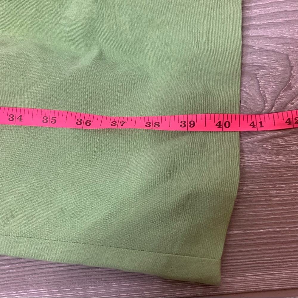 Lafayette 148 linen blend green cross over dress sz 6 - Picture 4 of 6